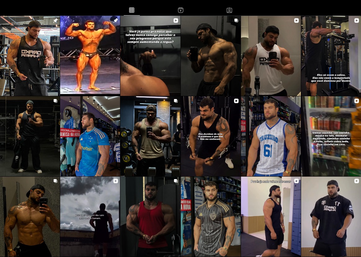 Mockup de um feed do Instagram após o uso dos presets